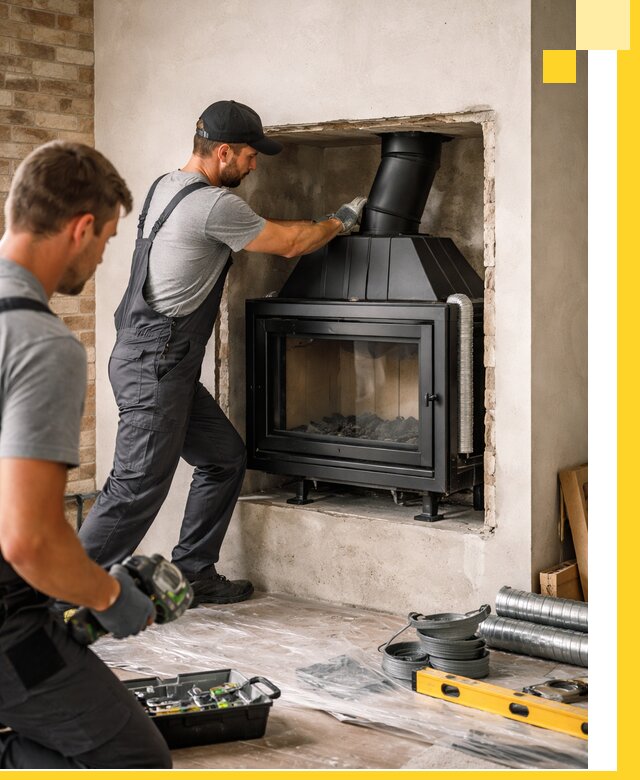 Установка каминных топок в Новороссийске: монтаж, подключение
