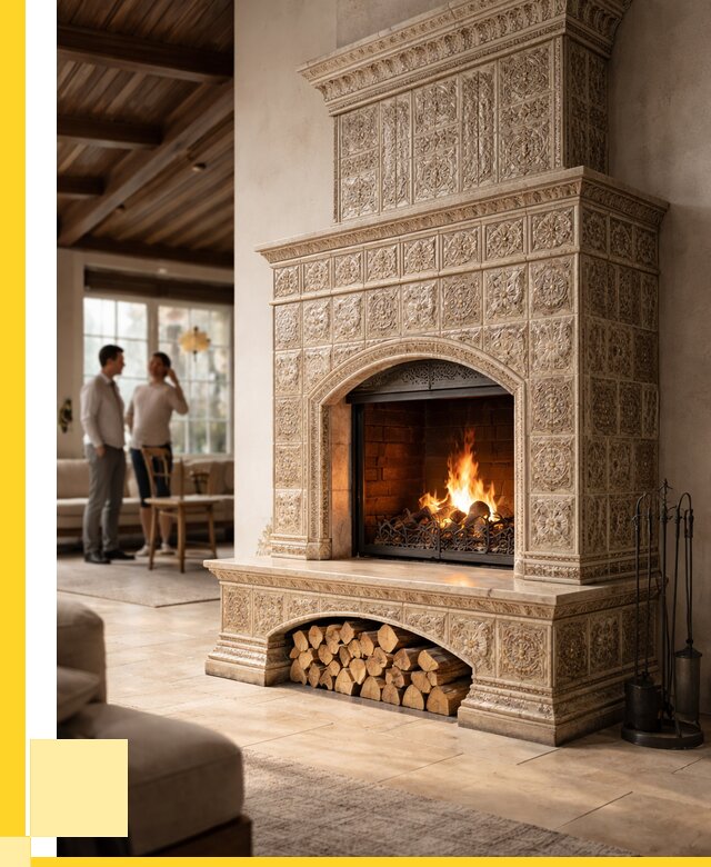 Купить изразцовый камин в Новороссийске от 255200 р. | ЭриданНвр