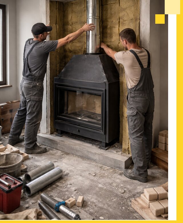 Изготовление и монтаж закрытых каминов в Новороссийске под ключ