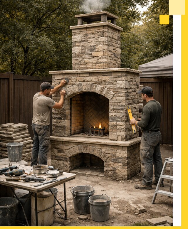 Проектирование и установка уличных каминов в Новороссийске