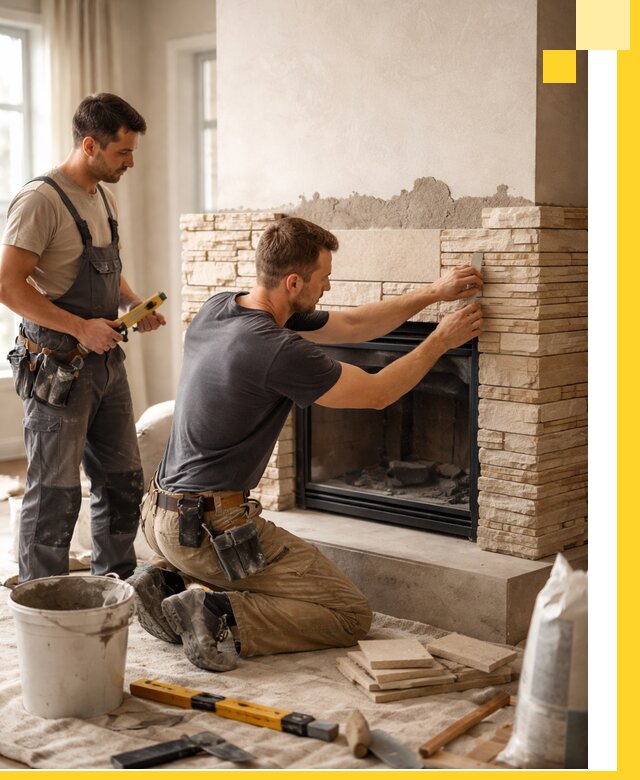 Установка и монтаж каминов для загородного дома в Новороссийске