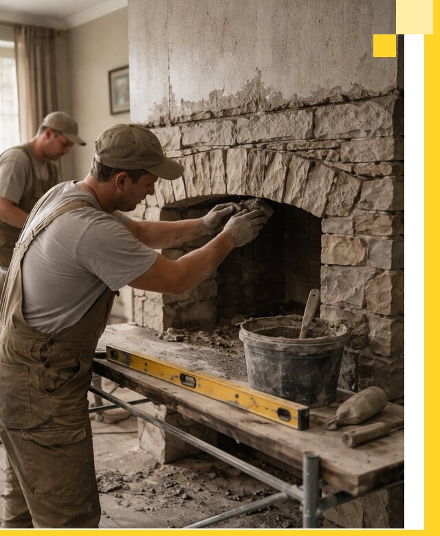 Изготовление каминов под ключ в Новороссийске, монтаж и отделка