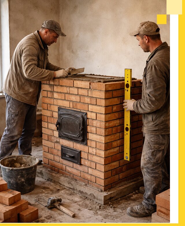 Отопительные печи под ключ в Новороссийске, установка и сборка