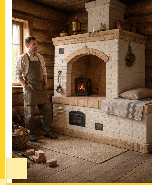 Русские печи с лежанкой под ключ в Новороссийске от 153120 р. ЭриданНвр