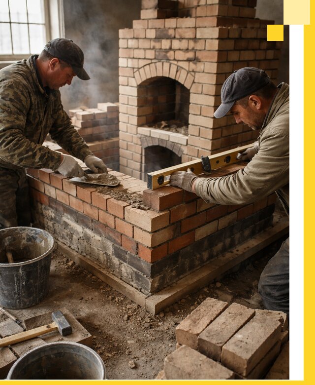 Изготовление и монтаж печей и каминов из кирпича в Новороссийске