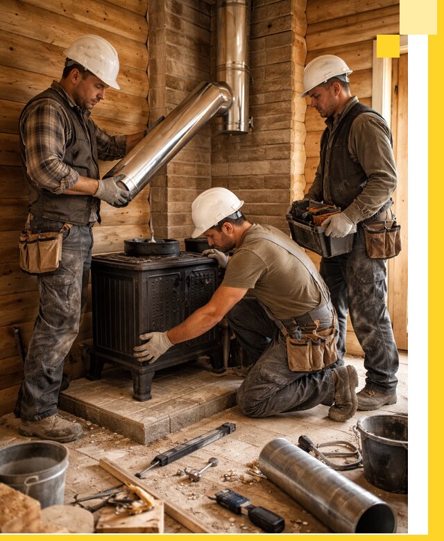 Профессиональный монтаж банных печей и дымоходов в Новороссийске