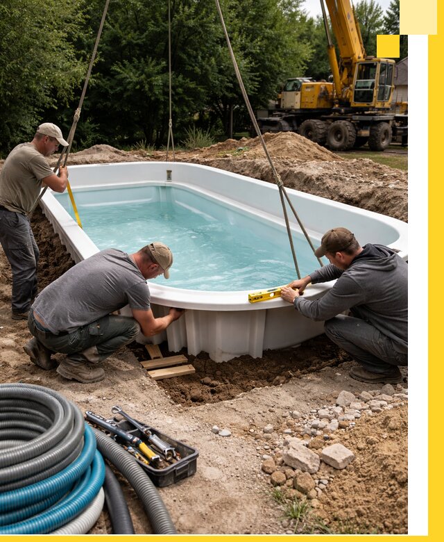 Установка и монтаж композитных бассейнов под ключ в Новороссийске