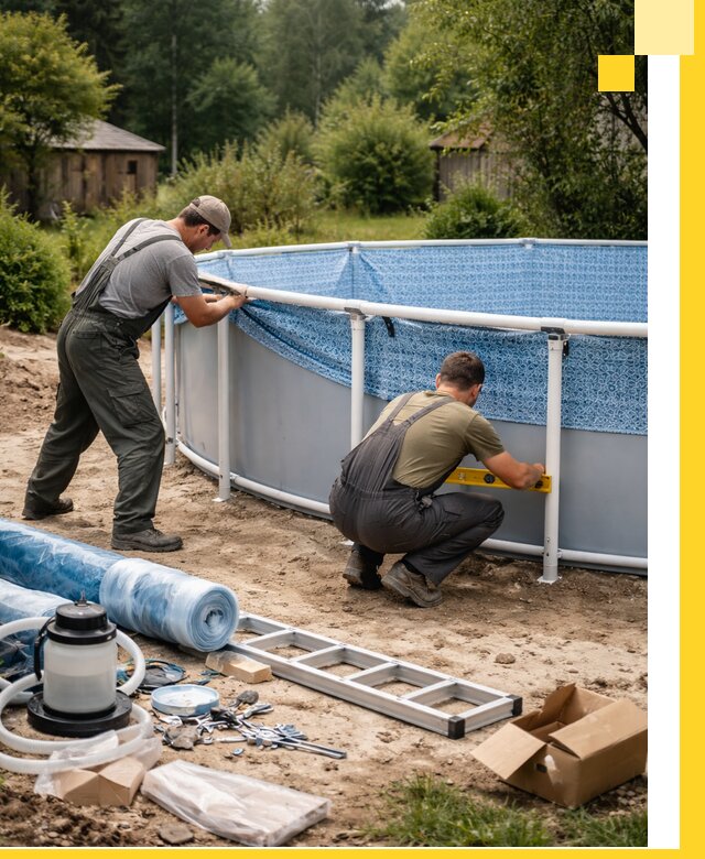 Установка и монтаж каркасных бассейнов в Новороссийске под ключ