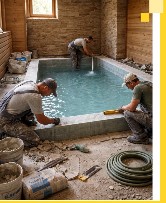 Проектирование и строительство бассейнов для бани в Новороссийске