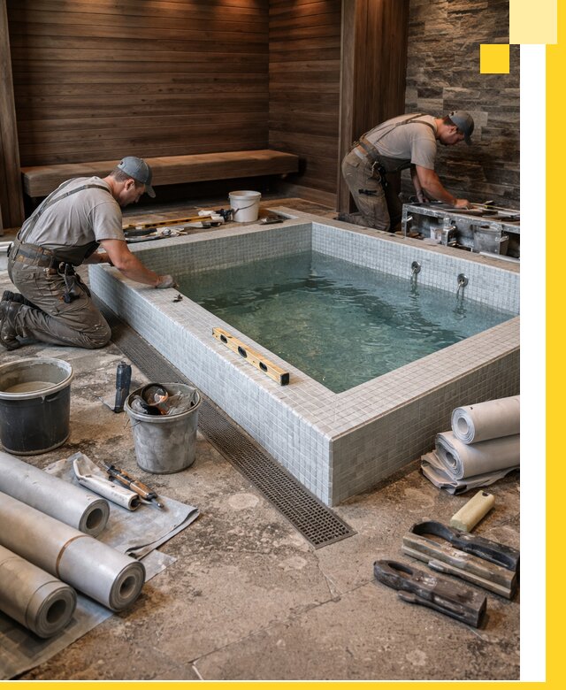 Установка и строительство бассейнов для сауны в Новороссийске