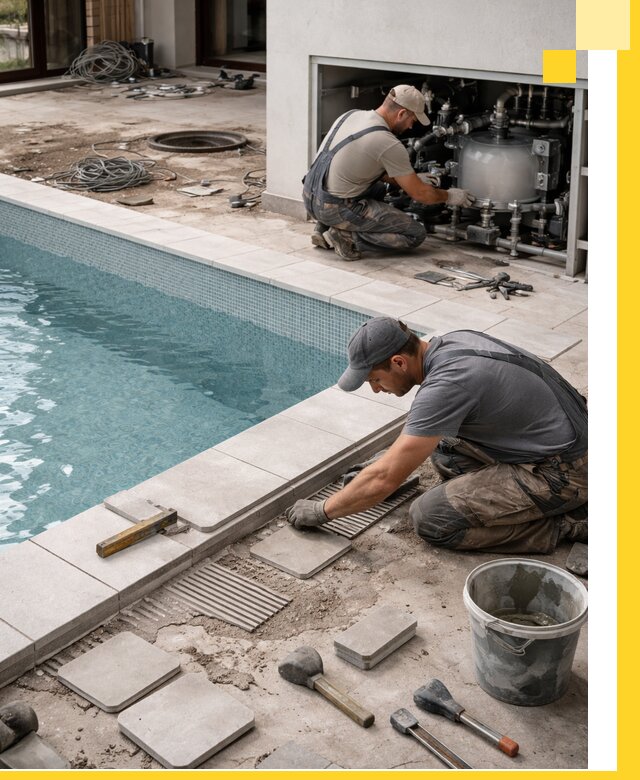 Строительство и монтаж бассейнов в коттедже в Новороссийске