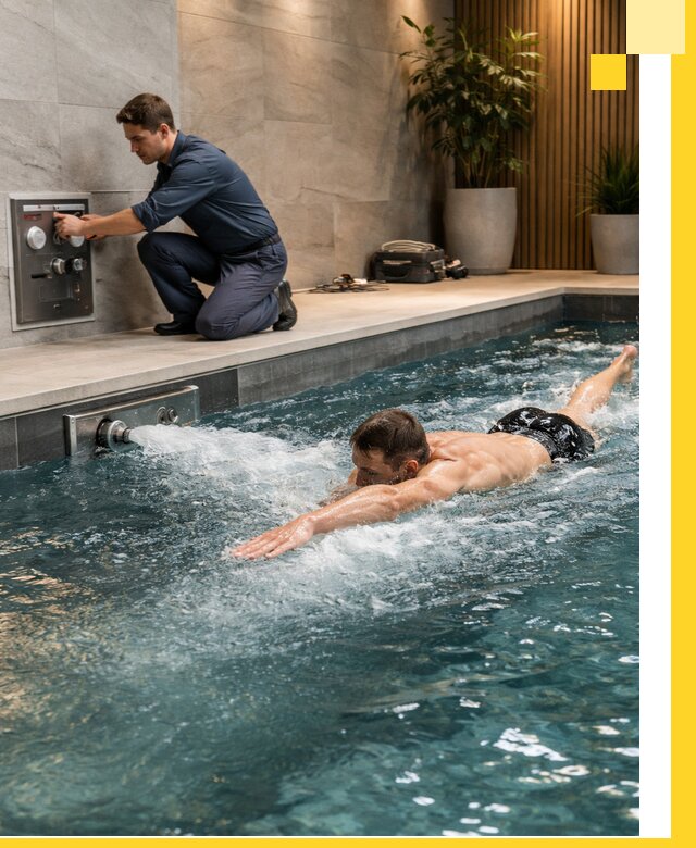 Проектирование и монтаж бассейнов с противотоком в Новороссийске