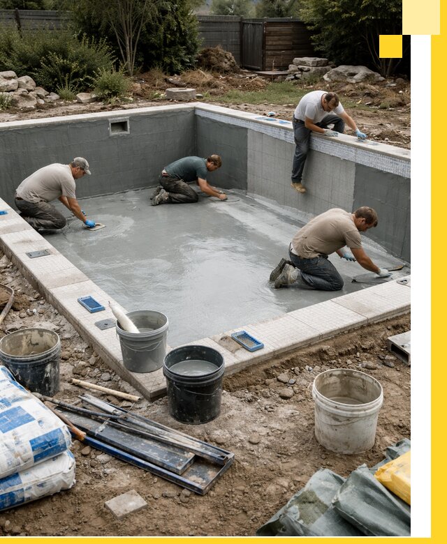 Изготовление и монтаж чаши бассейна под ключ в Новороссийске