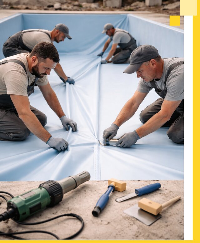 ПВХ пленка для бассейнов с монтажом и гарантией в Новороссийске