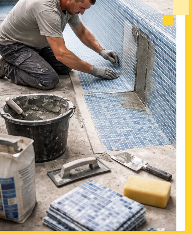 Укладка и ремонт мозаики для бассейнов под ключ в Новороссийске