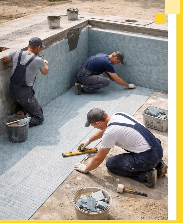 Укладка и установка плитки для бассейнов под ключ в Новороссийске