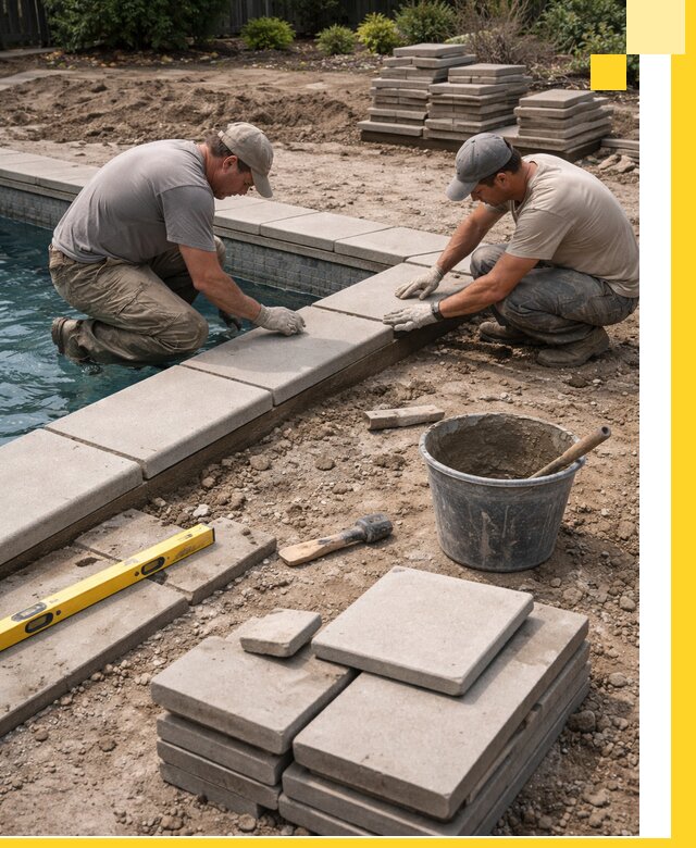 Установка и изготовление копингового камня для бассейнов в Новороссийске