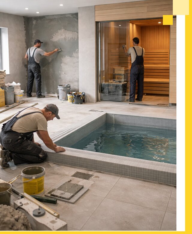 Проектирование и строительство сауны с бассейном в Новороссийске