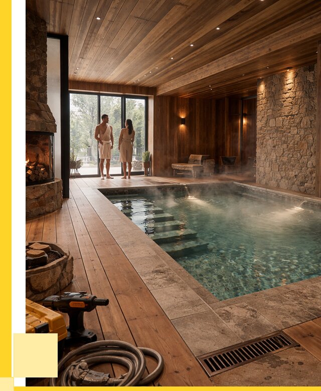 Проекты бань с бассейном под ключ в Новороссийске от 76560 р., ЭриданНвр