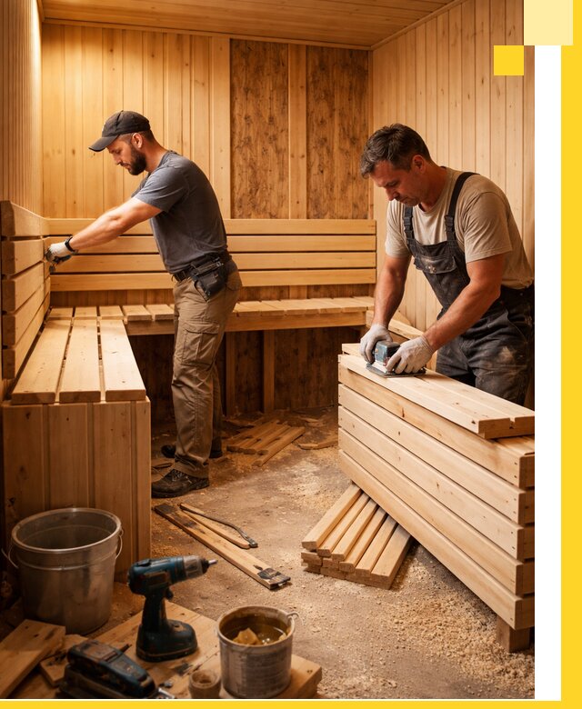 Профессиональный комплексный ремонт саун под ключ в Новороссийске