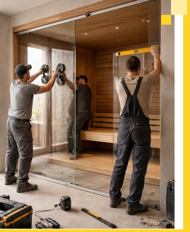 Производство и монтаж стеклянных саун под ключ в Новороссийске