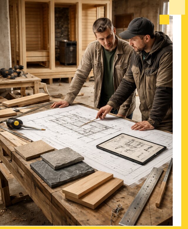 Проекты бань под ключ и планы строительства в Новороссийске