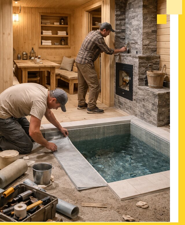 Строительство бань с комнатой отдыха под ключ в Новороссийске