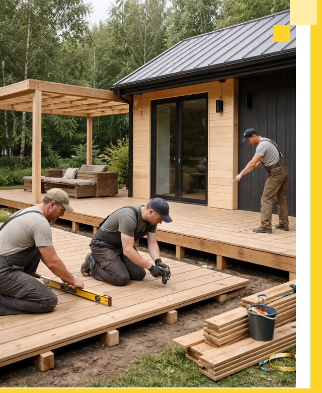 Строительство бань с террасой и бассейном под ключ в Новороссийске