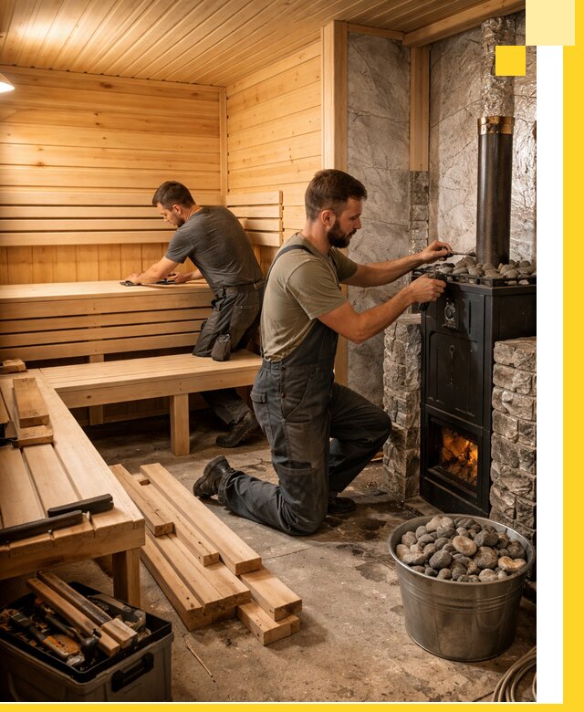 Дизайн и строительство интерьеров бань под ключ в Новороссийске