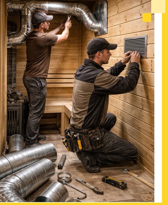 Проектирование и монтаж вентиляции бани в Новороссийске под ключ