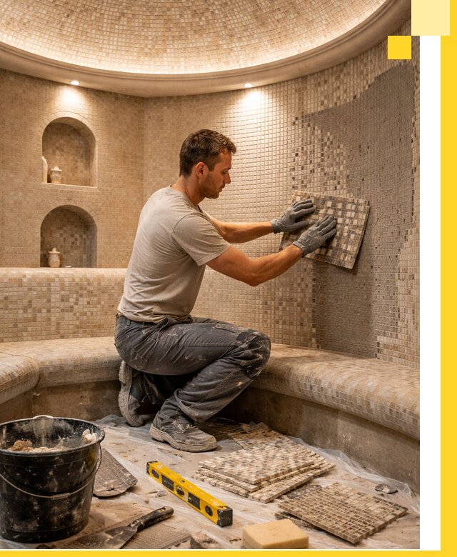 Устройство и монтаж домашнего хамама под ключ в Новороссийске