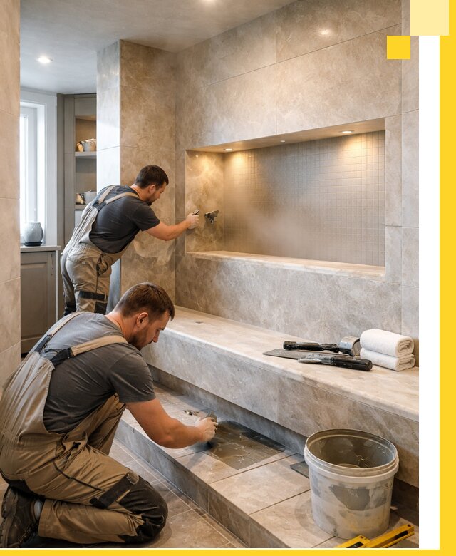 Профессиональное строительство хамама в квартире в Новороссийске