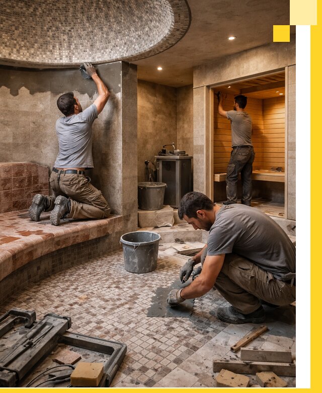 Проект и строительство хамама бани и сауны под ключ в Новороссийске