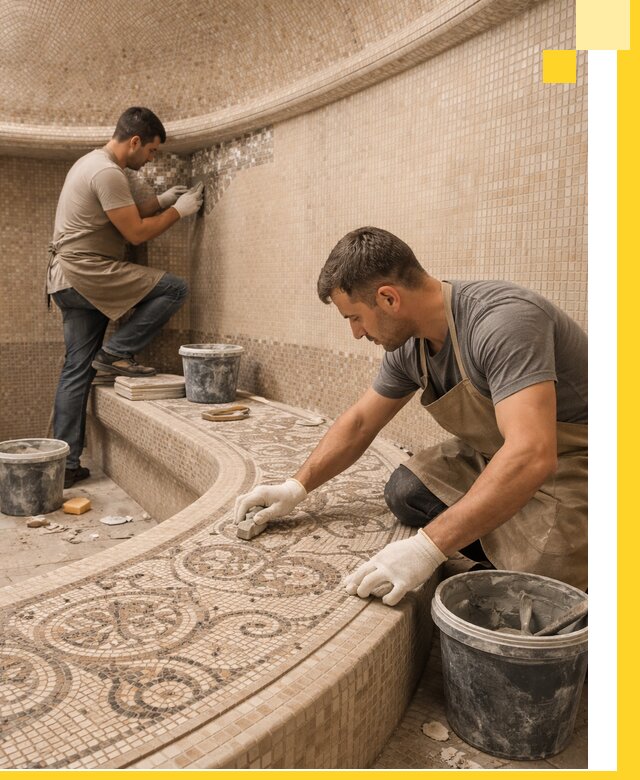 Плитка для хамама в Новороссийске, укладка, подбор и поставка