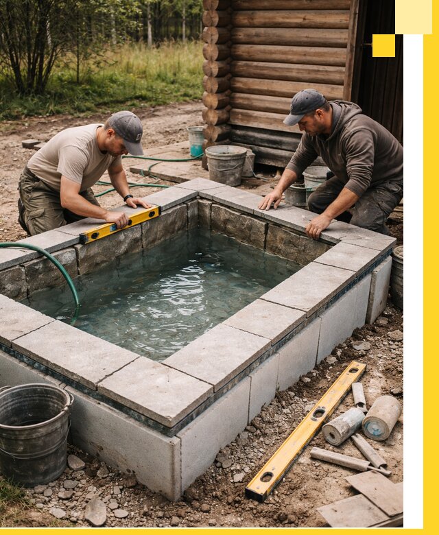 Изготовление и установка холодных купелей под ключ в Новороссийске